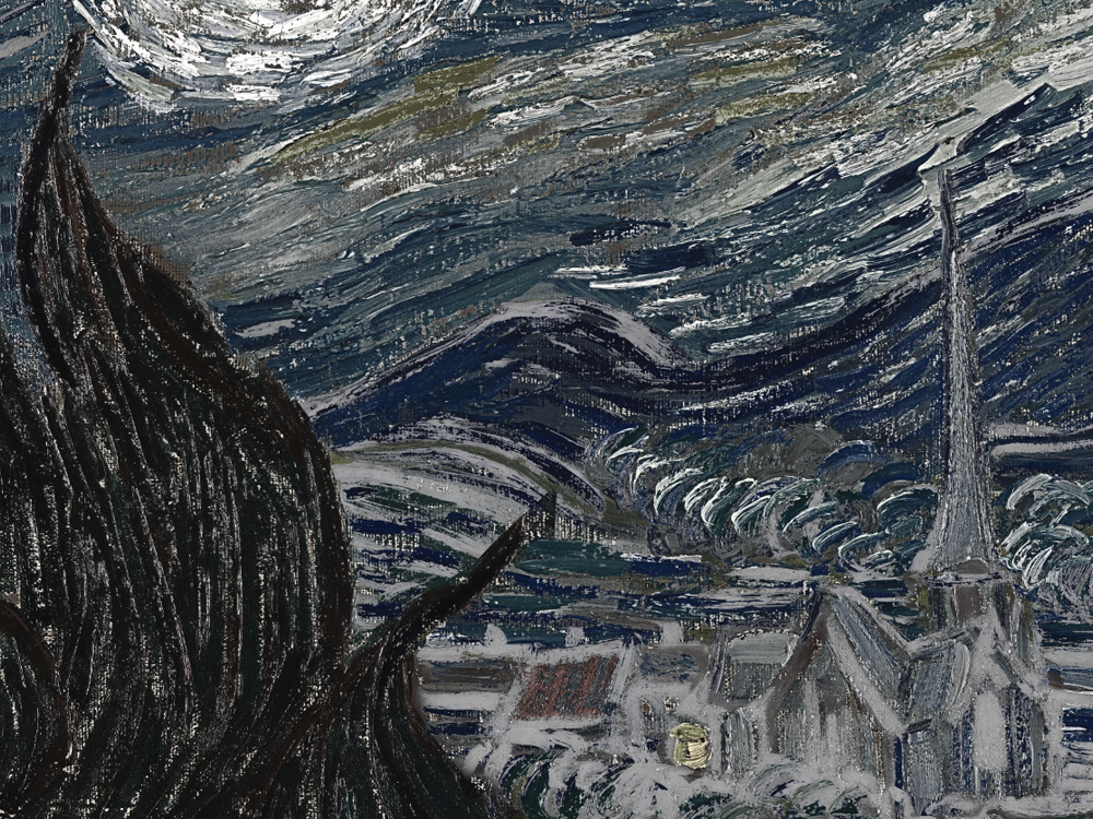 Reconstructed surface detail from The Starry Night